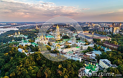 Aerial view of Pechersk Lavra in Kiev, the capital of Ukraine Stock Photo