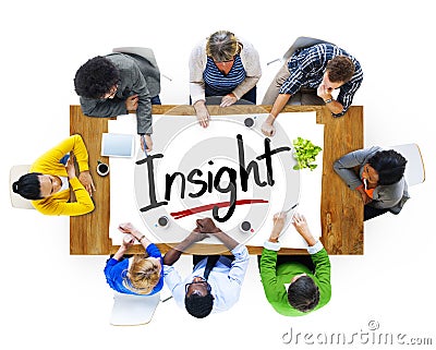 Aerial View with People and Text Insight Stock Photo