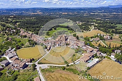 Aerial view of Perafita, a Spanish municipality in the province of Barcelona, in the Osona region. Spain Stock Photo