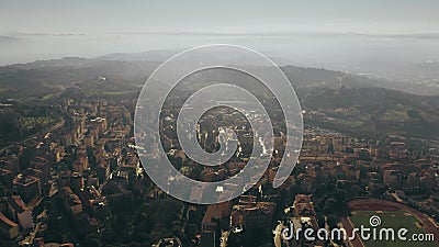 Aerial view of Perugia and surrounding landscape of Umbria, Italy Stock Photo