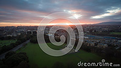 Aerial view. Phoenix park and Wellington Monument. Dublin. Ireland Stock Photo