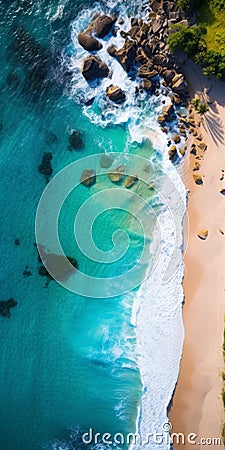 Aerial Headland Photography Of Beautiful Beach Wallpaper In 8k Stock Photo