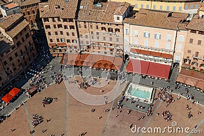 Aerial View on Piazza del Campo Stock Photo