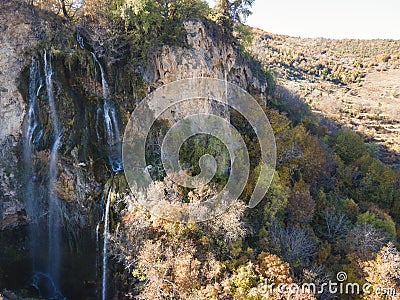 Aerial view of Polska Skakavitsa waterfall, Bulgaria Stock Photo