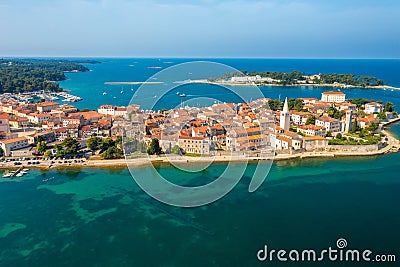 Aerial view of Porec town, Croatia Stock Photo