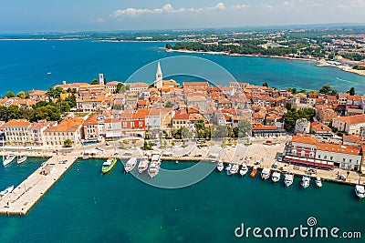 Aerial view of Porec town, Croatia Stock Photo