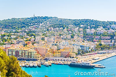 Aerial view of Port of Nice, France Editorial Stock Photo