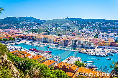 Aerial view of Port of Nice, France Editorial Stock Photo