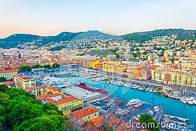 Aerial view of Port of Nice, France Editorial Stock Photo