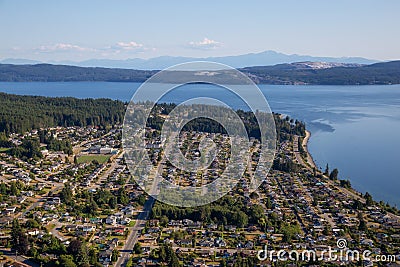 Aerial view of Powell River Stock Photo