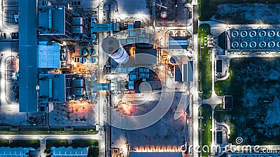 Aerial view power plant, Combined cycle power plant electricity Stock Photo