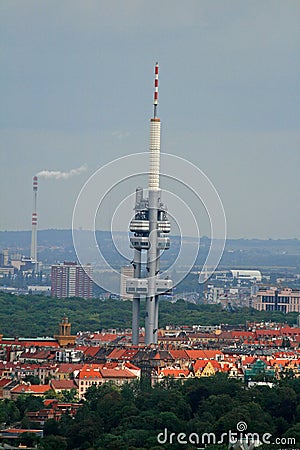 The aerial view of Prague City Stock Photo