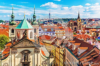 Aerial view of Prague, Czech Republic Stock Photo