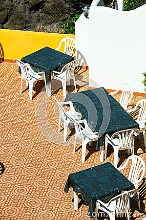 Aerial View of a Private Terrace Stock Photo