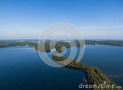 Aerial view of Punkaharju Nature Reserve in Finland Stock Photo