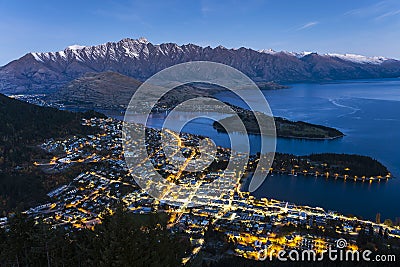 Aerial view of Queenstown Stock Photo