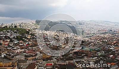 Aerial View - Quito Ecuador Stock Photo