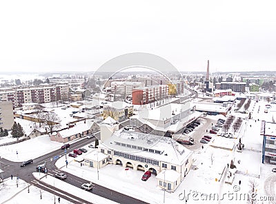 Aerial view of Rakvere in winter Editorial Stock Photo