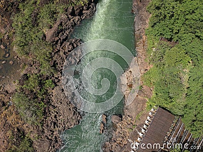 Aerial view of the rapids of the Paranapanema river Stock Photo