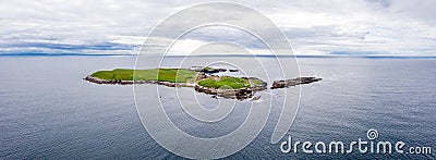Aerial view of Rathlin O`Birne island in County Donegal, Irleand. Stock Photo