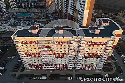 Aerial view of real estate in New Vatutinki district, Troitsk re Stock Photo
