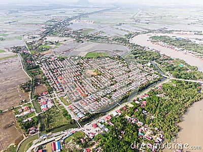 Aerial view of the resident area Stock Photo