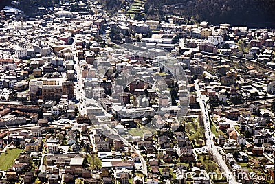 Aerial view of residential urban sprawl Stock Photo