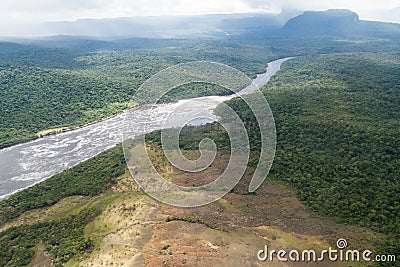 Aerial view of river Carrao Stock Photo