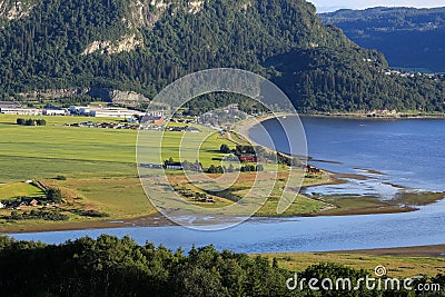 River Gaula and Trondheim fjord, Norway Stock Photo