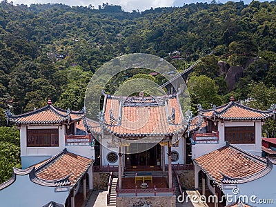 Aerial view roof top Jade Emperor God Temple Air Itam. Editorial Stock Photo