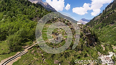 Aerial view of Rossa in Switzerland Stock Photo