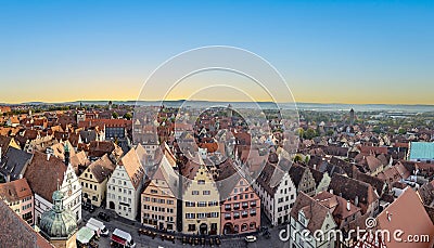 Aerial view of Rothenburg ob der Tauber Stock Photo