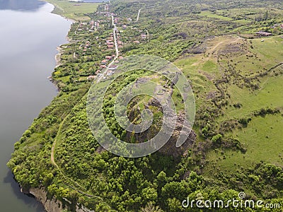 Ruins of ancient Vishegrad Fortress near town of Kardzhali, Bulgaria Stock Photo