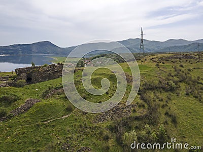 Ruins of ancient Vishegrad Fortress near town of Kardzhali, Bulgaria Stock Photo