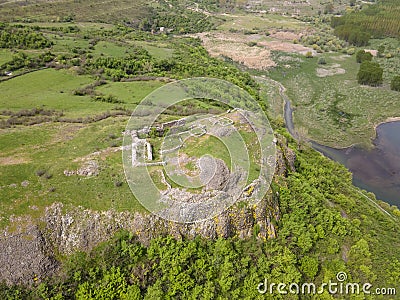 Ruins of ancient Vishegrad Fortress near town of Kardzhali, Bulgaria Stock Photo