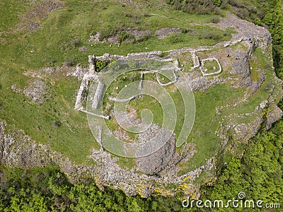 Ruins of ancient Vishegrad Fortress near town of Kardzhali, Bulgaria Stock Photo