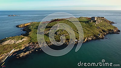 Aerial view. Ruins. Dalkey island. Dublin. Ireland Stock Photo