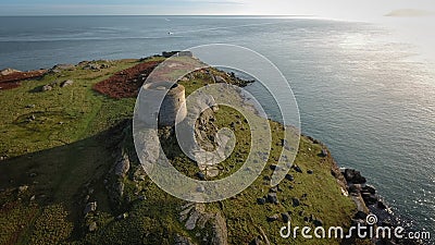 Aerial view. Ruins. Dalkey island.Dublin. Ireland Stock Photo