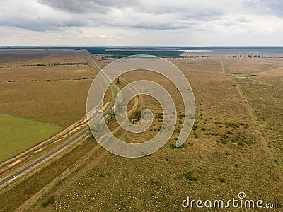 Aerial view of rural road Stock Photo