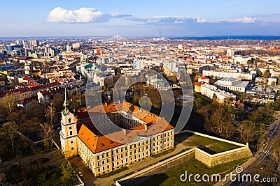 Aerial view of Rzeszow castle, Poland Stock Photo