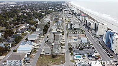 Aerial view of S Ocean Blvd, Myrtle Beach, South Carolina Editorial Stock Photo