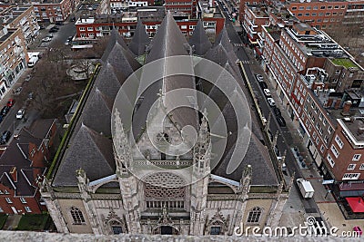 Aerial view of church in Dunkirk, France Editorial Stock Photo