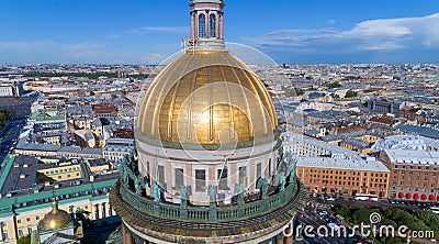 Aerial view of Saint Isaac`s Cathedral Editorial Stock Photo