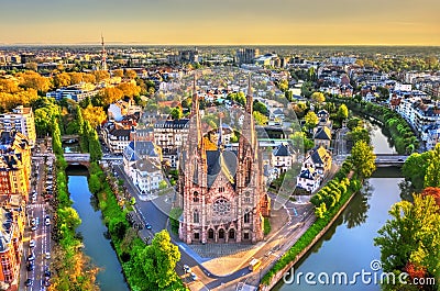 St. Paul Church in Strasbourg - Alsace, France Stock Photo