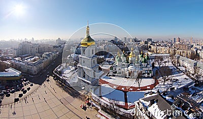 Aerial view of Saint Sophia Cathedral in Kiev Stock Photo