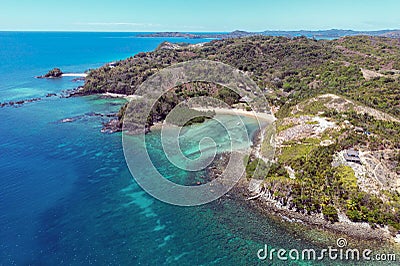 Aerial view of Sakatia island, near to Nosy be island,Madagaskar Stock Photo