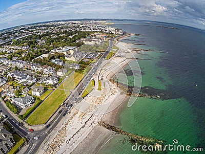 Aerial view of Salthill beach Stock Photo