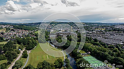 Aerial View of Salts Mill a Unesco site Editorial Stock Photo