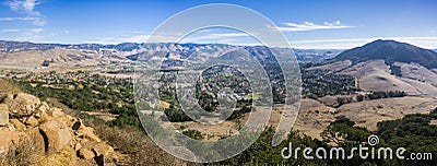 Aerial view of San Luis Obispo from the hiking trail to Bishop Peak, California Stock Photo