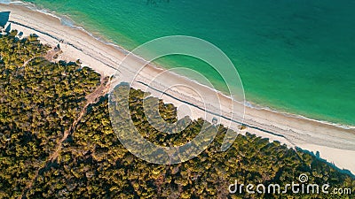 Sandy beach and ocean in Zanzibar Stock Photo